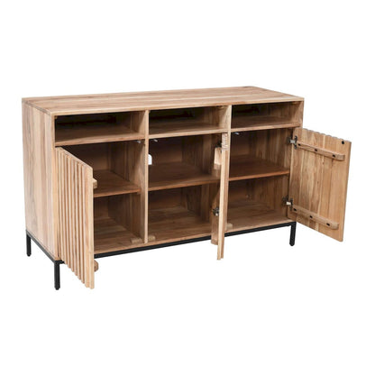 Jofran - Ryder 50in Modern Fluted Door Solid Wood Console Storage TV Stand Cabinet - Natural - 2429-50V view 7