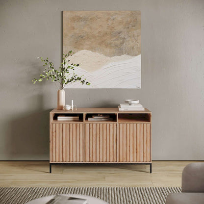 Jofran - Ryder 50in Modern Fluted Door Solid Wood Console Storage TV Stand Cabinet - Natural - 2429-50V view 9