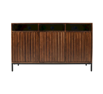 Jofran - Ryder 50in Modern Fluted Door Solid Wood Console Storage TV Stand Cabinet - Walnut - 2427-50V view 1
