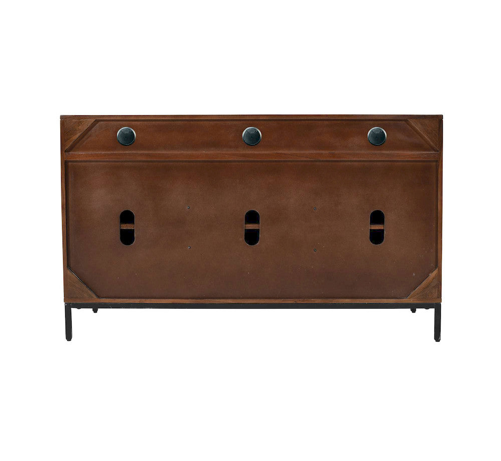 Jofran - Ryder 50in Modern Fluted Door Solid Wood Console Storage TV Stand Cabinet - Walnut - 2427-50V view 4