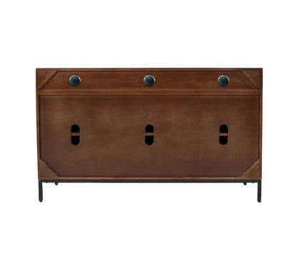 Jofran - Ryder 50in Modern Fluted Door Solid Wood Console Storage TV Stand Cabinet - Walnut - 2427-50V view 4