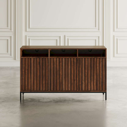 Jofran - Ryder 50in Modern Fluted Door Solid Wood Console Storage TV Stand Cabinet - Walnut - 2427-50V view 7