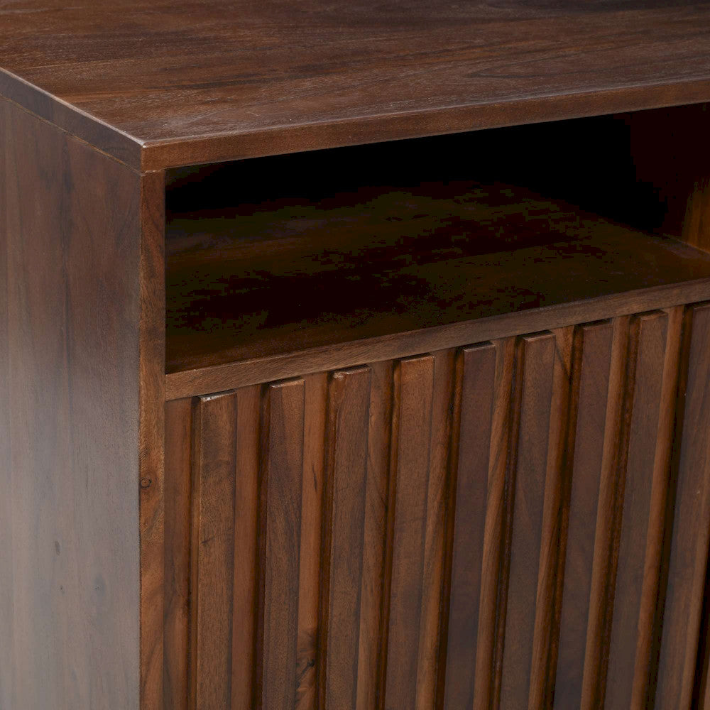 Jofran - Ryder 50in Modern Fluted Door Solid Wood Console Storage TV Stand Cabinet - Walnut - 2427-50V view 8