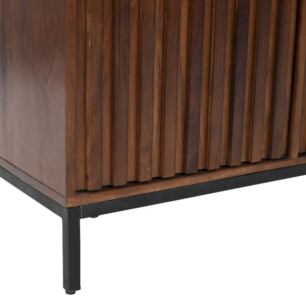 Jofran - Ryder 50in Modern Fluted Door Solid Wood Console Storage TV Stand Cabinet - Walnut - 2427-50V view 10