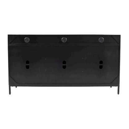 Jofran - Ryder 60in Modern Fluted Door Solid Wood Console Storage TV Stand Cabinet - Black - 2428-60V view 4