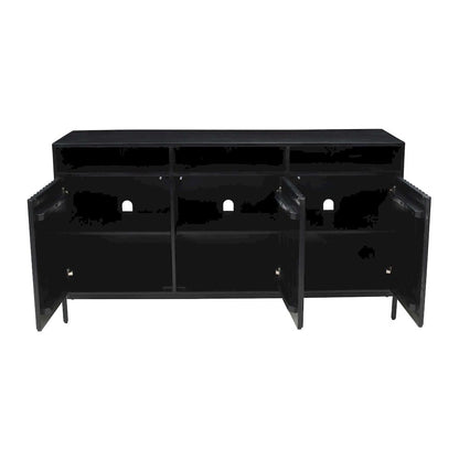 Jofran - Ryder 60in Modern Fluted Door Solid Wood Console Storage TV Stand Cabinet - Black - 2428-60V view 9