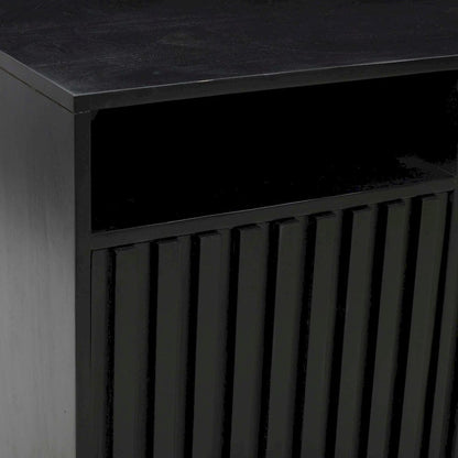 Jofran - Ryder 60in Modern Fluted Door Solid Wood Console Storage TV Stand Cabinet - Black - 2428-60V view 11