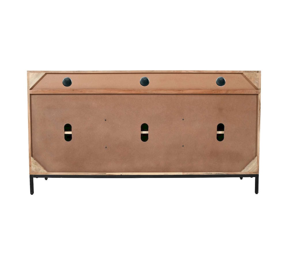Jofran - Ryder 60in Modern Fluted Door Solid Wood Console Storage TV Stand Cabinet - Natural - 2429-60V view 4