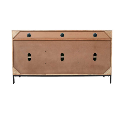 Jofran - Ryder 60in Modern Fluted Door Solid Wood Console Storage TV Stand Cabinet - Natural - 2429-60V view 4