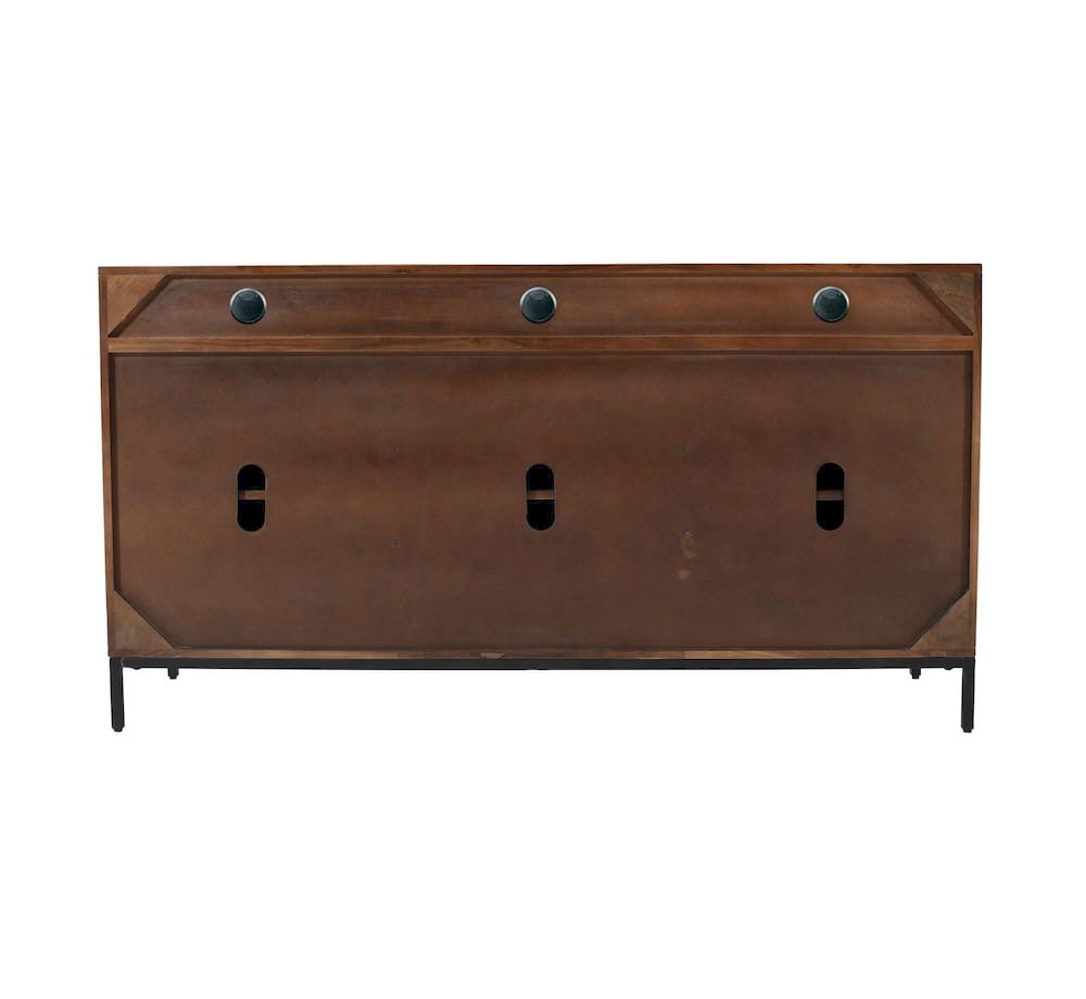Jofran - Ryder 60in Modern Fluted Door Solid Wood Console Storage TV Stand Cabinet - Walnut - 2427-60V view 4