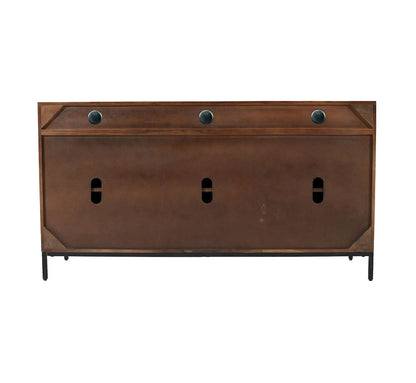 Jofran - Ryder 60in Modern Fluted Door Solid Wood Console Storage TV Stand Cabinet - Walnut - 2427-60V view 4