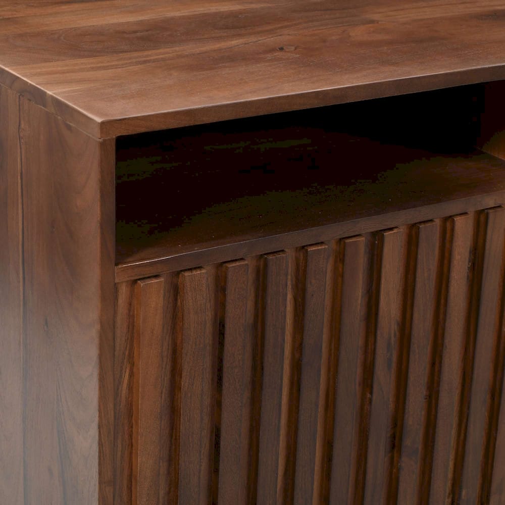 Jofran - Ryder 60in Modern Fluted Door Solid Wood Console Storage TV Stand Cabinet - Walnut - 2427-60V view 6