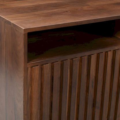Jofran - Ryder 60in Modern Fluted Door Solid Wood Console Storage TV Stand Cabinet - Walnut - 2427-60V view 6
