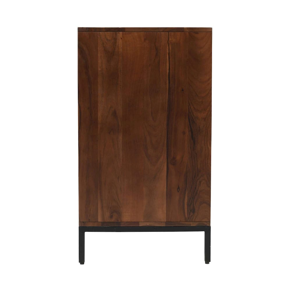 Jofran - Ryder 60in Modern Fluted Door Solid Wood Console Storage TV Stand Cabinet - Walnut - 2427-60V view 7