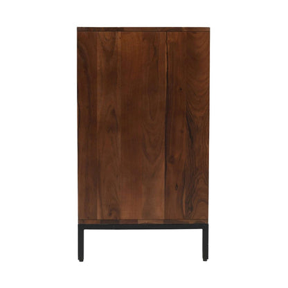 Jofran - Ryder 60in Modern Fluted Door Solid Wood Console Storage TV Stand Cabinet - Walnut - 2427-60V view 7