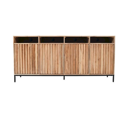 Jofran - Ryder 70in Modern Fluted Door Solid Wood Console Storage TV Stand Cabinet - Natural - 2429-70V view 1