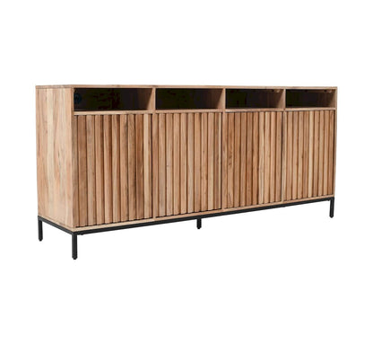 Jofran - Ryder 70in Modern Fluted Door Solid Wood Console Storage TV Stand Cabinet - Natural - 2429-70V view 3