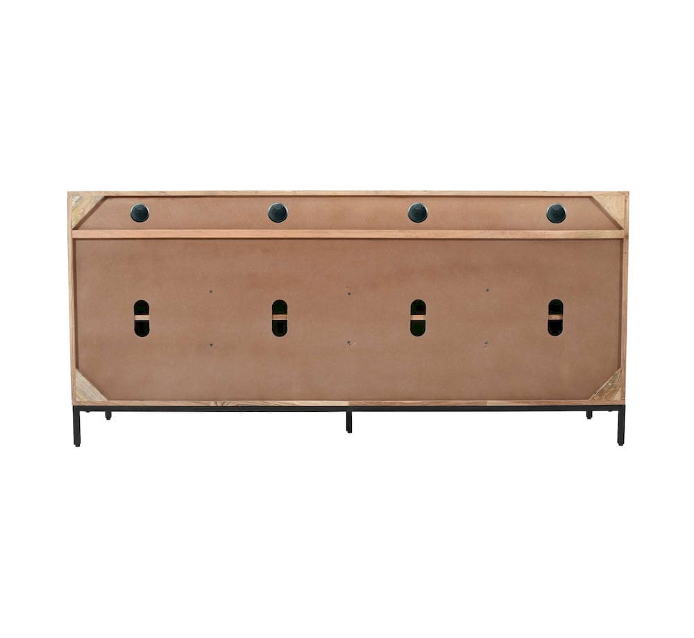 Jofran - Ryder 70in Modern Fluted Door Solid Wood Console Storage TV Stand Cabinet - Natural - 2429-70V view 4