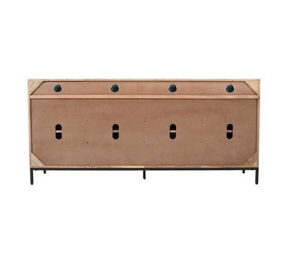 Jofran - Ryder 70in Modern Fluted Door Solid Wood Console Storage TV Stand Cabinet - Natural - 2429-70V view 4