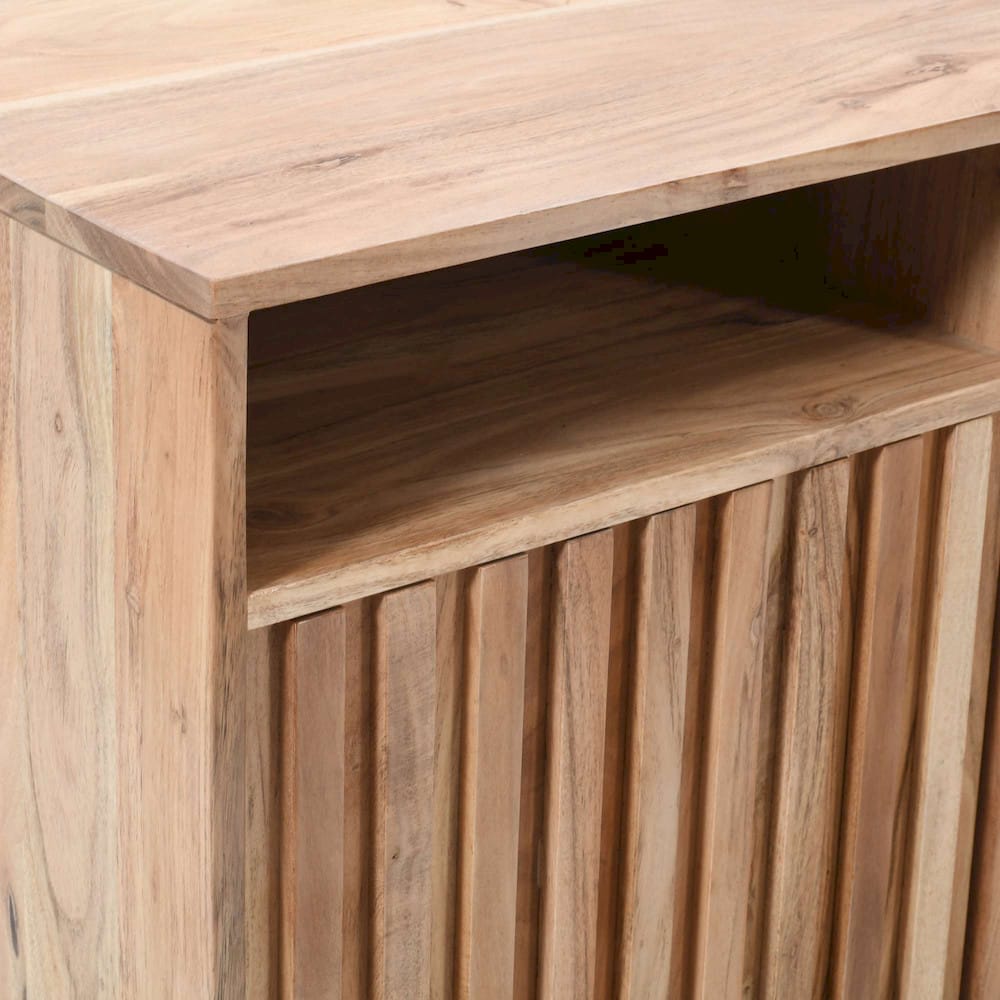 Jofran - Ryder 70in Modern Fluted Door Solid Wood Console Storage TV Stand Cabinet - Natural - 2429-70V view 8