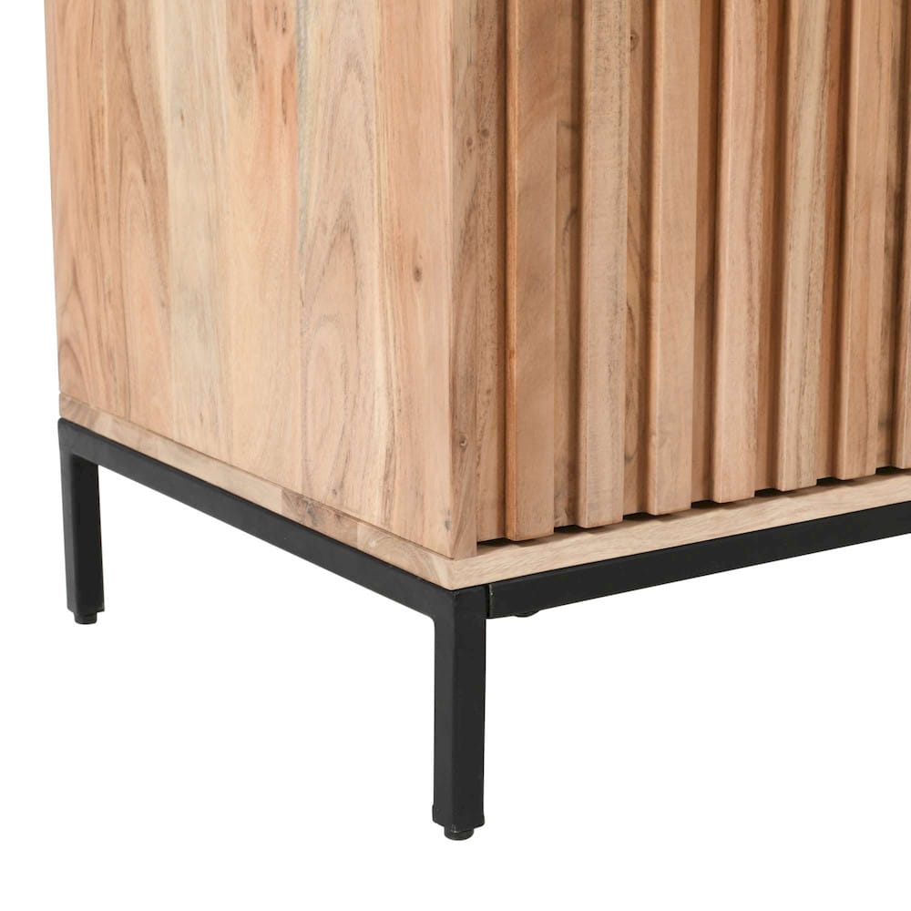 Jofran - Ryder 70in Modern Fluted Door Solid Wood Console Storage TV Stand Cabinet - Natural - 2429-70V view 10