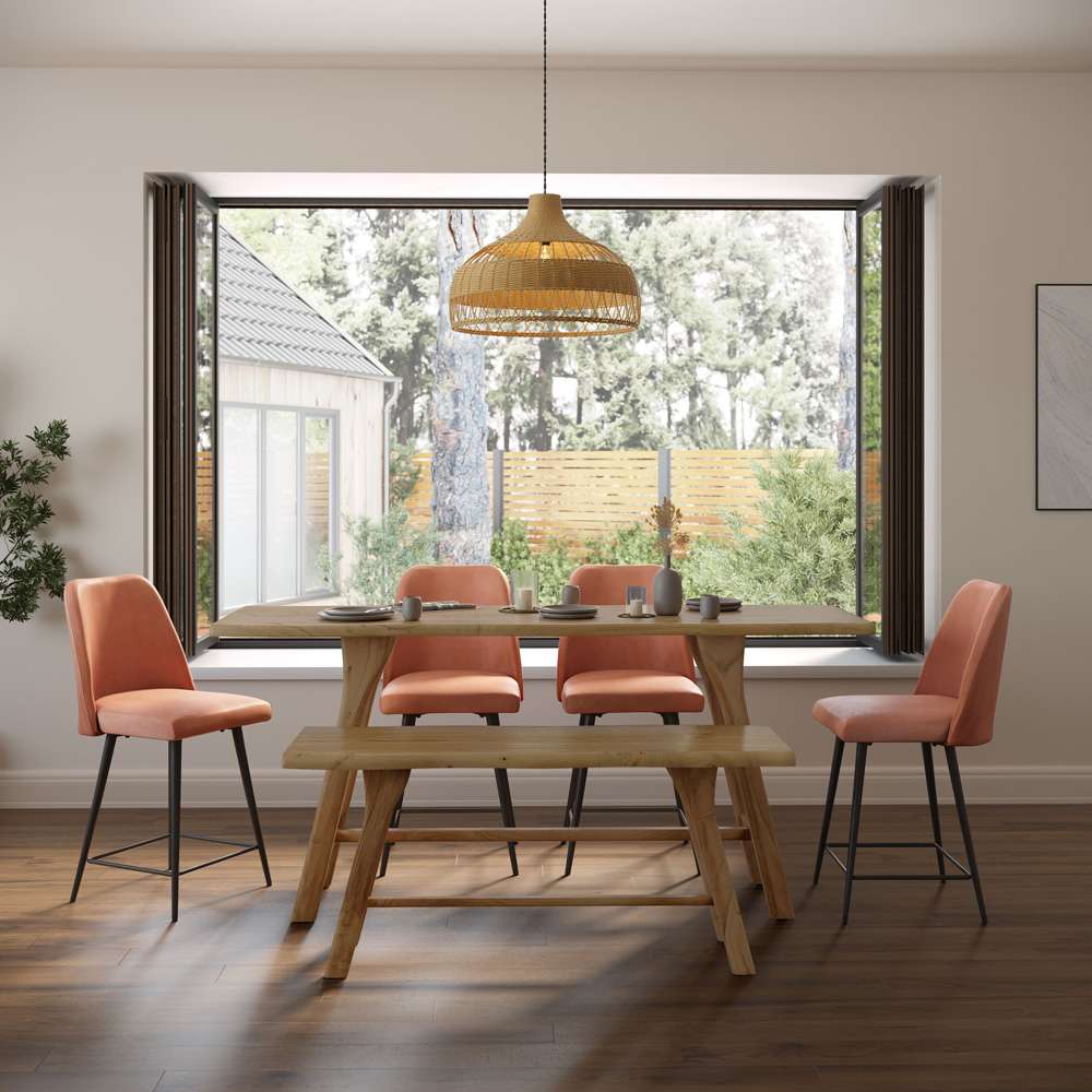 Jofran - Sedona 54in Live Edge Rustic Solid Wood Counter Height Trestle Bench - 2321-54KD veiw 3