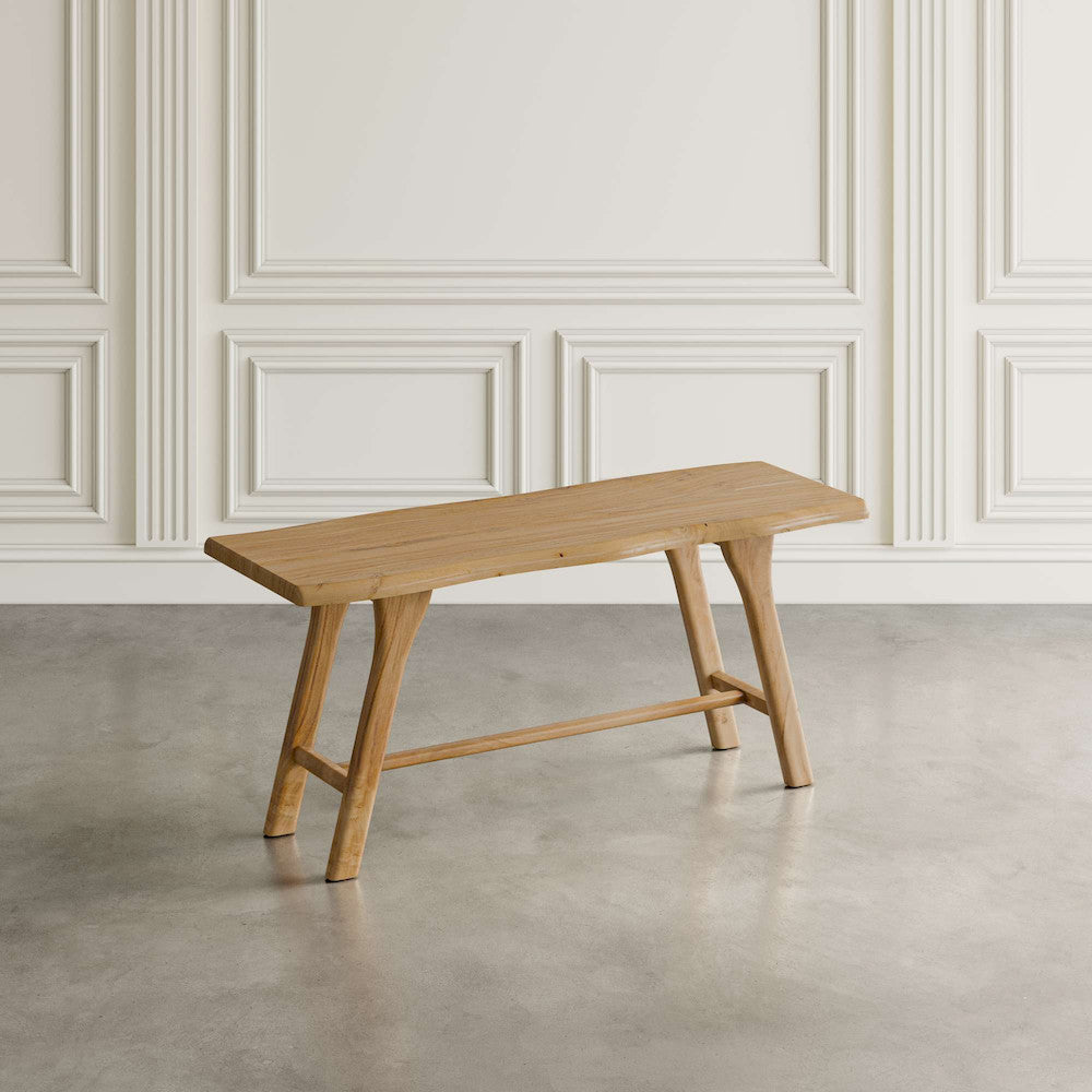 Jofran - Sedona 54in Live Edge Rustic Solid Wood Counter Height Trestle Bench - 2321-54KD view 3