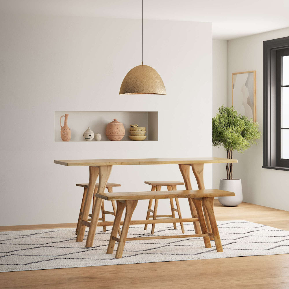 Jofran - Sedona 79in Live Edge Rustic Solid Wood Counter Height Trestle Dining Table - 2321-79 view 4