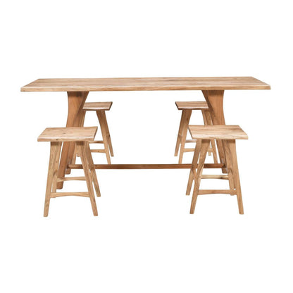 Jofran - Sedona 79in Live Edge Solid Wood Rustic Five Piece Counter Height Dining Set in Brown - 2321-79C-4 view 1