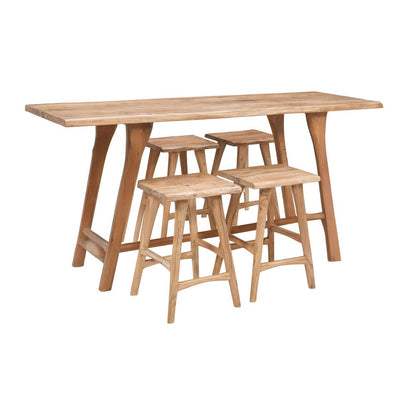 Jofran - Sedona 79in Live Edge Solid Wood Rustic Five Piece Counter Height Dining Set in Brown - 2321-79C-4 view 2