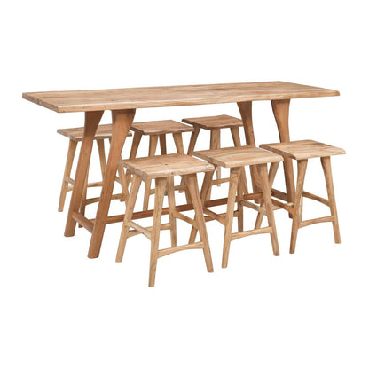 Jofran - Sedona 79in Live Edge Solid Wood Rustic Seven Piece Counter Height Dining Set in Brown - 2321-79C-6 view 2