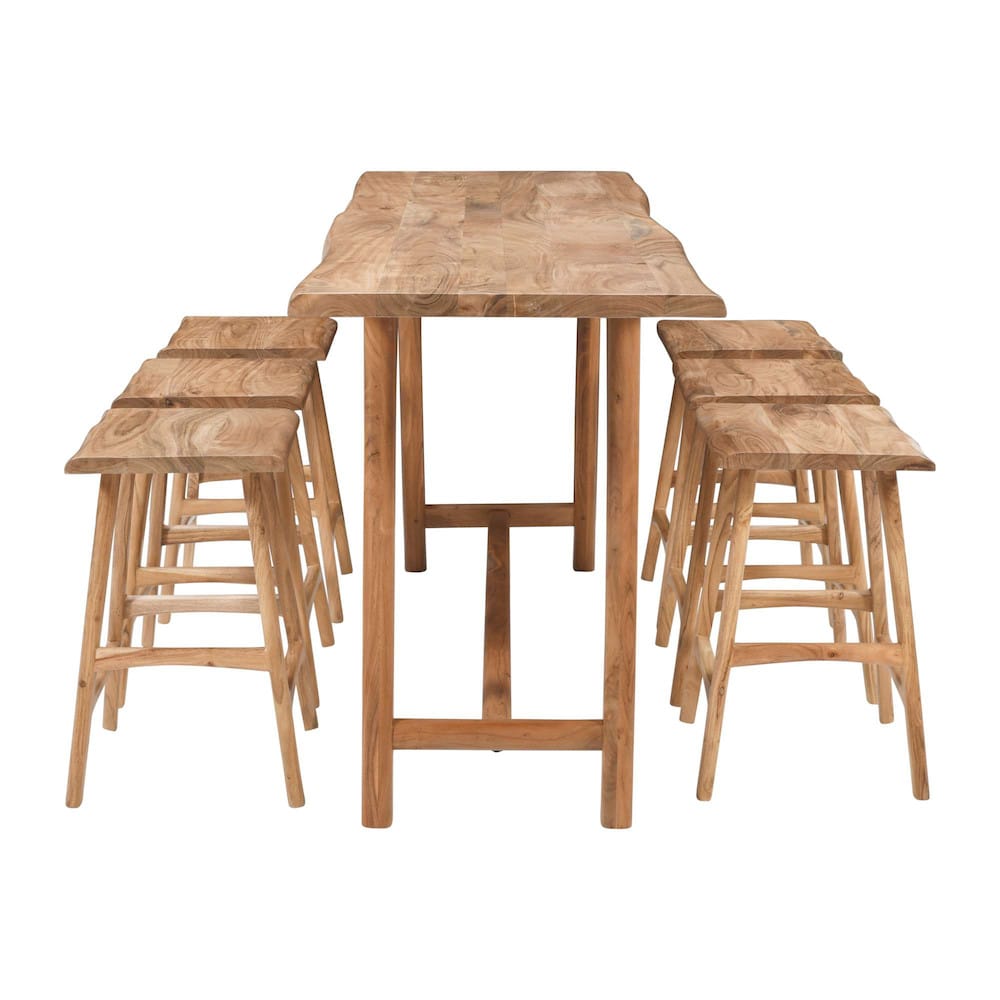 Jofran - Sedona 79in Live Edge Solid Wood Rustic Seven Piece Counter Height Dining Set in Brown - 2321-79C-6 view 8