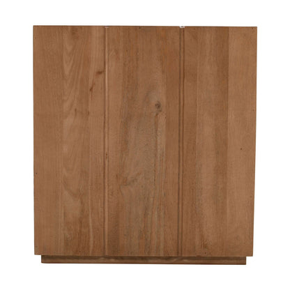 Jofran - Sequoia 22in Solid Wood Modern Rustic Cube Carved End Table in Rustic Brown - 2350-3 view 1