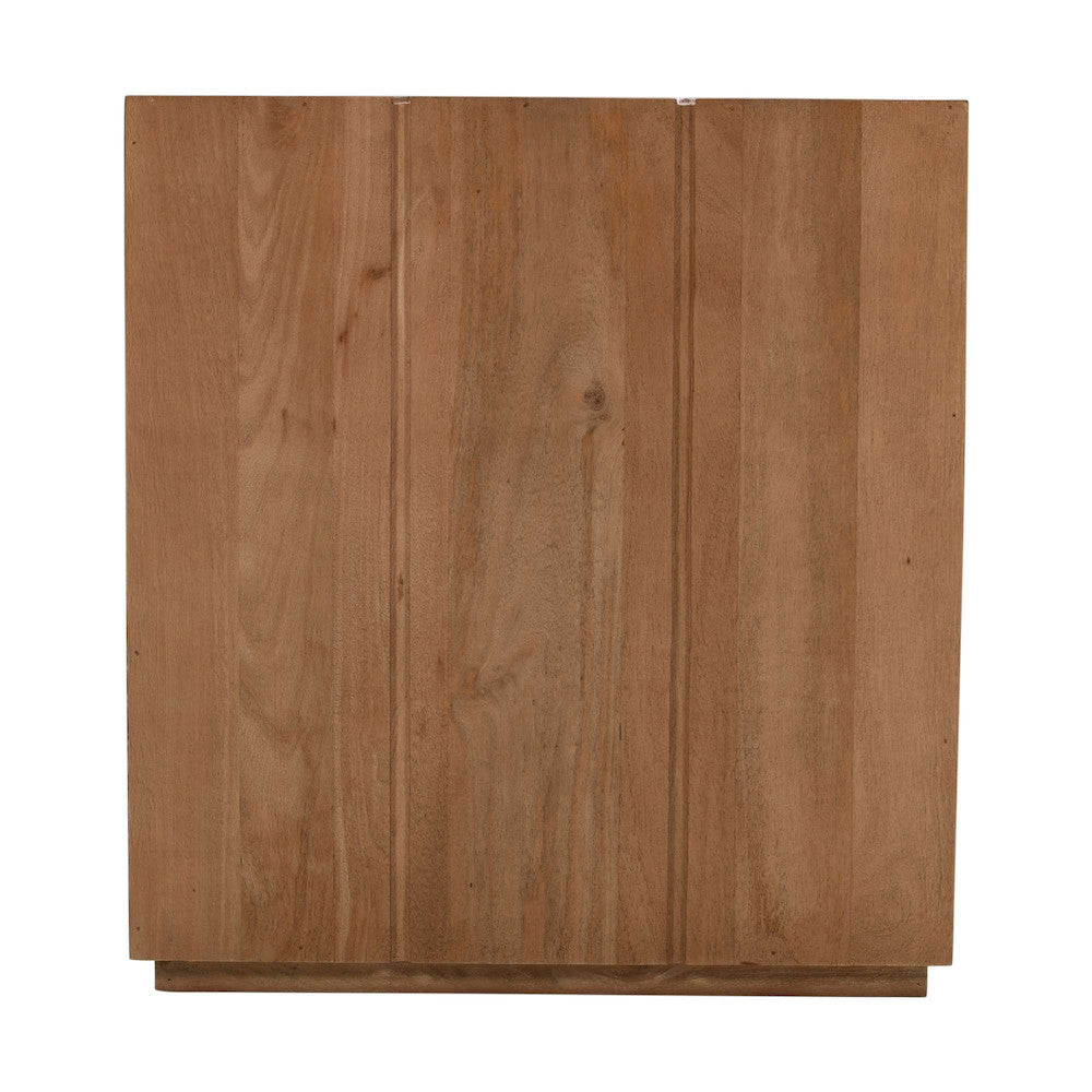 Jofran - Sequoia 22in Solid Wood Modern Rustic Cube Carved End Table in Rustic Brown - 2350-3 view 3