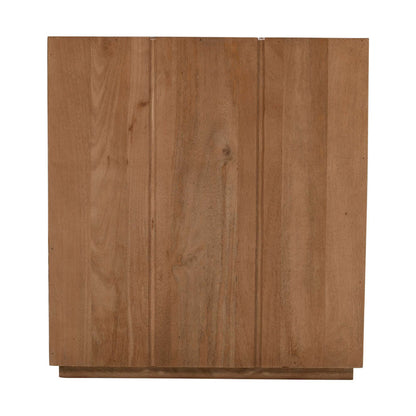 Jofran - Sequoia 22in Solid Wood Modern Rustic Cube Carved End Table in Rustic Brown - 2350-3 view 3