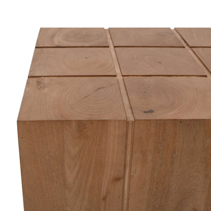 Jofran - Sequoia 22in Solid Wood Modern Rustic Cube Carved End Table in Rustic Brown - 2350-3 view 7