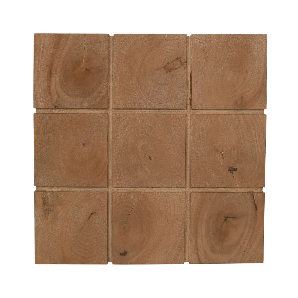 Jofran - Sequoia 22in Solid Wood Modern Rustic Cube Carved End Table in Rustic Brown - 2350-3 view 9