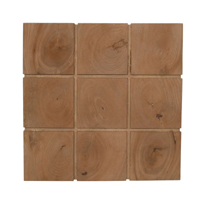 Jofran - Sequoia 22in Solid Wood Modern Rustic Cube Carved End Table in Rustic Brown - 2350-3 view 9