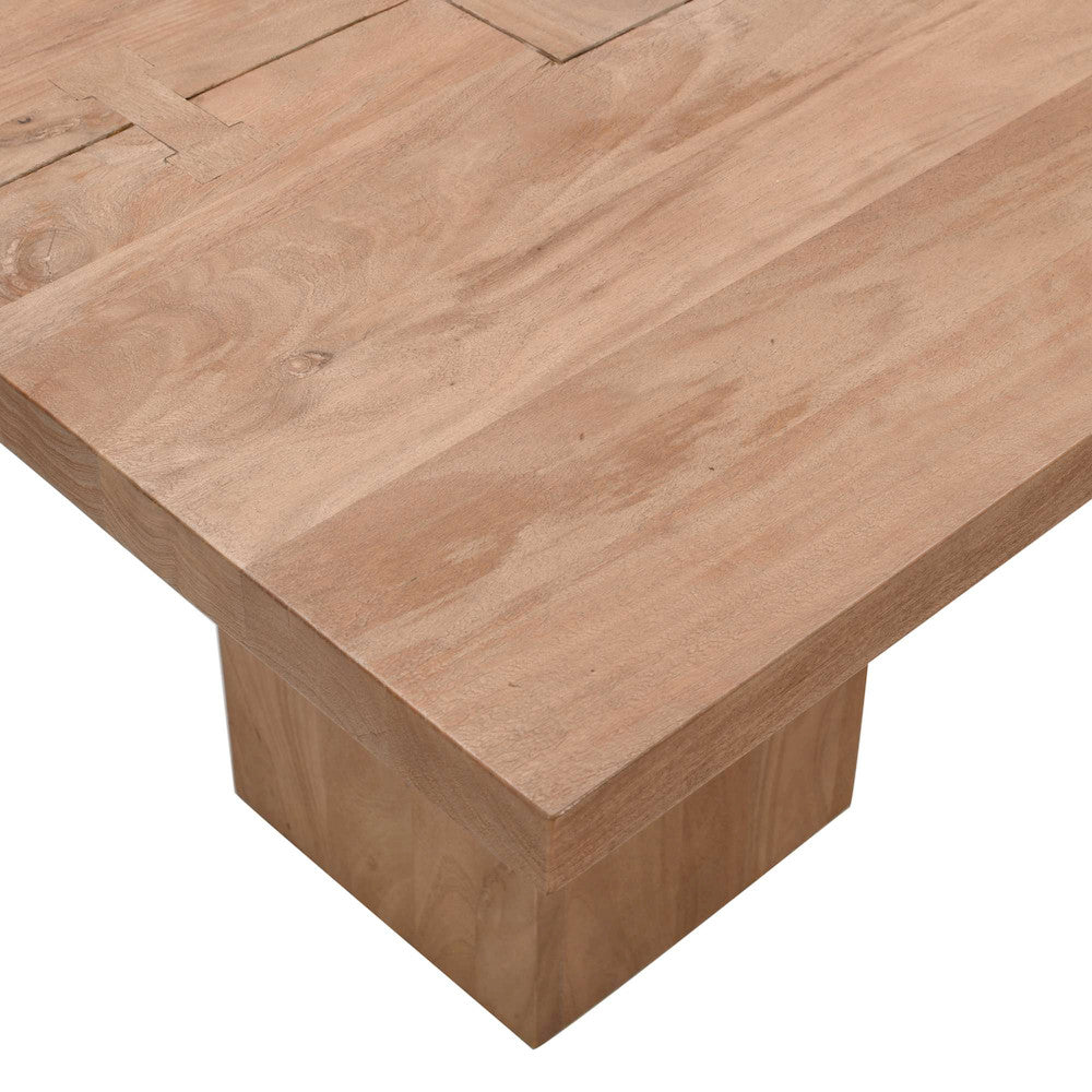 Jofran - Sequoia 79in Rustic Modern Luxury Solid Wood Butcher Block Double Pedestal Dining Table with Butterfly Joint Inlay - 2351-79TBKT view 6