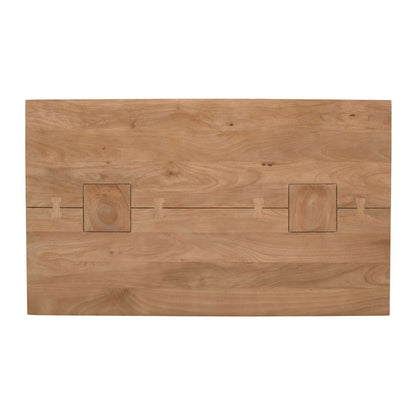 Jofran - Sequoia 79in Rustic Modern Luxury Solid Wood Butcher Block Double Pedestal Dining Table with Butterfly Joint Inlay - 2351-79TBKT view 8