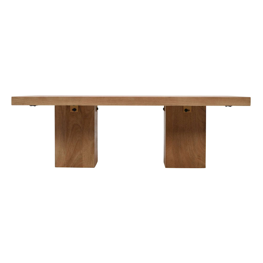 Jofran - Sequoia Modern Rustic 54in Solid Wood Double Pedestal Coffee Table with Butterfly Joint Inlay - Revised Design in Rustic Brown - 2350-1BRTBKT view 1