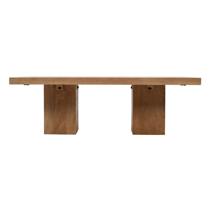 Jofran - Sequoia Modern Rustic 54in Solid Wood Double Pedestal Coffee Table with Butterfly Joint Inlay - Revised Design in Rustic Brown - 2350-1BRTBKT view 1