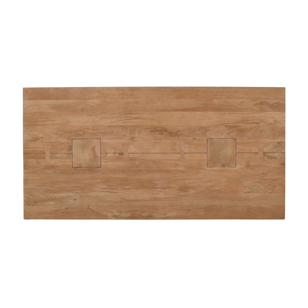 Jofran - Sequoia Modern Rustic 54in Solid Wood Double Pedestal Coffee Table with Butterfly Joint Inlay - Revised Design in Rustic Brown - 2350-1BRTBKT view 10