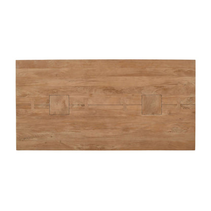 Jofran - Sequoia Modern Rustic 54in Solid Wood Double Pedestal Coffee Table with Butterfly Joint Inlay - Revised Design in Rustic Brown - 2350-1BRTBKT view 10