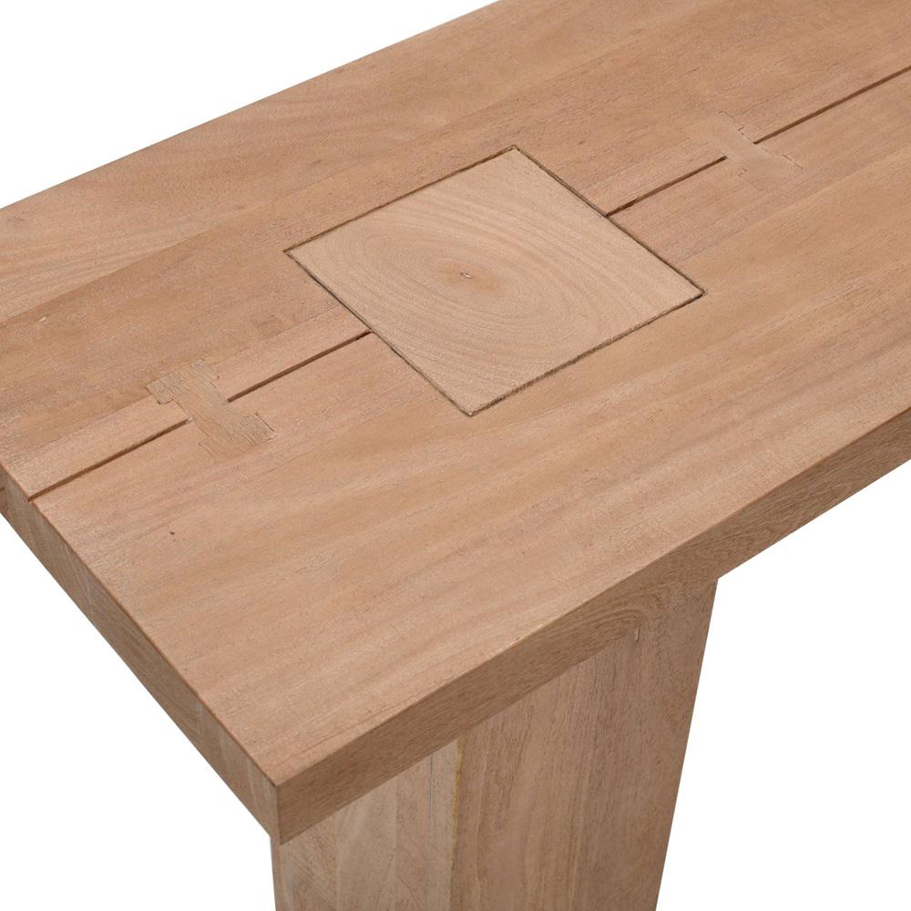 Jofran - Sequoia Modern Rustic 58in Solid Wood Double Pedestal Console Sofa Table with Butterfly Joint Inlay in Rustic Brown - 2350-4TBKT veiw 7