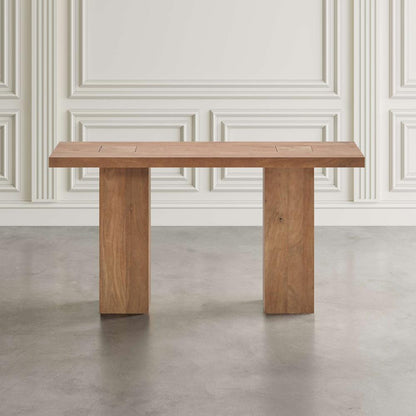 Jofran - Sequoia Modern Rustic 58in Solid Wood Double Pedestal Console Sofa Table with Butterfly Joint Inlay in Rustic Brown - 2350-4TBKT veiw 8