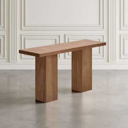 Jofran - Sequoia Modern Rustic 58in Solid Wood Double Pedestal Console Sofa Table with Butterfly Joint Inlay in Rustic Brown - 2350-4TBKT veiw 9