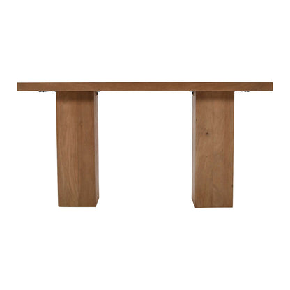 Jofran - Sequoia Modern Rustic 58in Solid Wood Double Pedestal Console Sofa Table with Butterfly Joint Inlay in Rustic Brown - 2350-4TBKT view 1