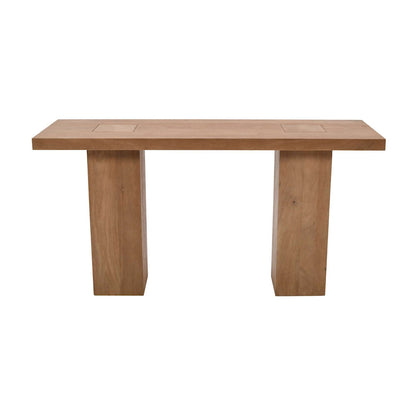 Jofran - Sequoia Modern Rustic 58in Solid Wood Double Pedestal Console Sofa Table with Butterfly Joint Inlay in Rustic Brown - 2350-4TBKT view 3