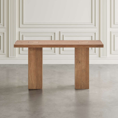 Jofran - Sequoia Modern Rustic 58in Solid Wood Double Pedestal Console Sofa Table with Butterfly Joint Inlay in Rustic Brown - 2350-4TBKT view 5